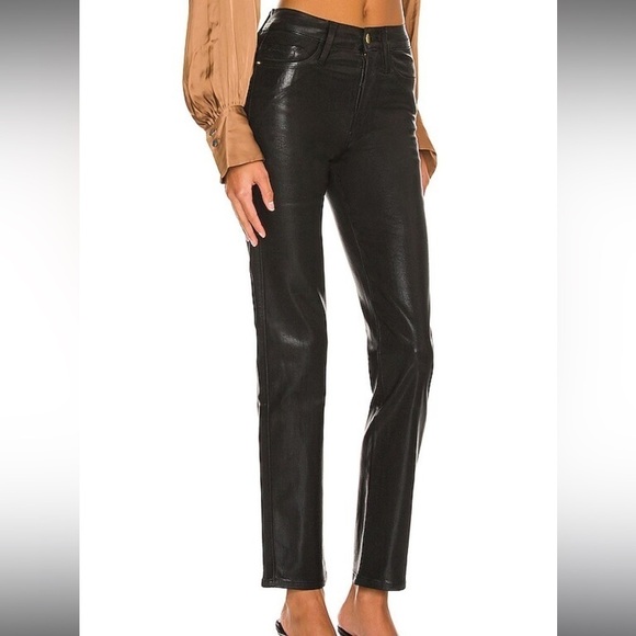 FRAME Le Sylvie High Rise Straight Fit Coated Jeans 25 NWT New - Picture 1 of 10